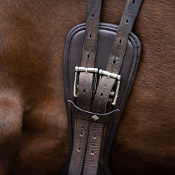 Sangle de dressage Imperial Riding anatomique avec boucles à rouleaux Marron foncé