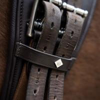 Anatomische dressuursingel Imperial Riding met rolgespen Zwart