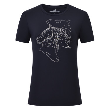 Top manches courtes Euro-Star Amelia femme Noir