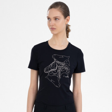 Dames T-shirt met korte mouwen Euro-Star Amelia Zwart