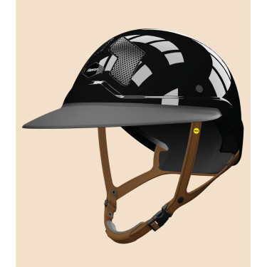 Casque Mips Flex-on Armet noir visière Mixte Star jugulaire marron