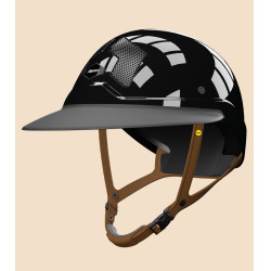 Mips-helm Flex-on Armet zwart met vizier Uniseks Star kinriem bruin