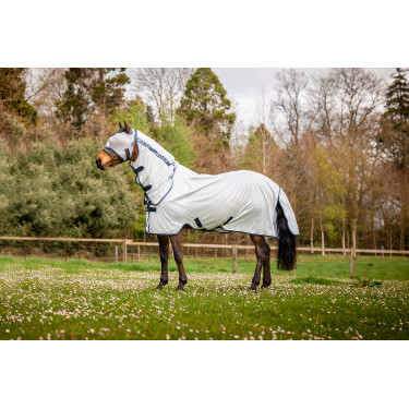 Masque anti-mouches Horseware Mio sans oreilles Gris lunaire / marine Marron
