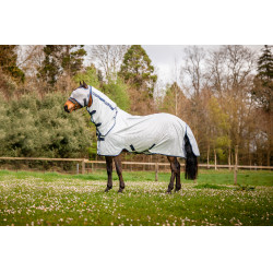 Vliegenmasker Horseware Mio zonder oren Maanlichtgrijs / marineblauw Bruin Vliegenmasker Horseware Mio zonder oren Maanlichtgrijs / marineblauw Bruin