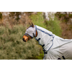 Vliegenmasker Horseware Mio zonder oren Maanlichtgrijs / marineblauw Bruin Vliegenmasker Horseware Mio zonder oren Maanlichtgrijs / marineblauw Bruin