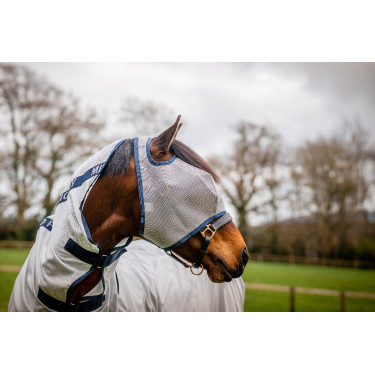 Vliegenmasker Horseware Mio zonder oren Maanlichtgrijs / marineblauw Bruin Vliegenmasker Horseware Mio zonder oren Maanlichtgrijs / marineblauw Bruin