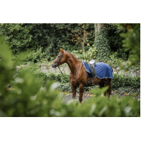 Waterdichte fleece paardendeken Horseware Rambo Marine / onweer / zilvergrijs Marineblauw