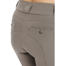 Pantalon Horseware Newmarket taille mi haute grip genoux Orage Bleu