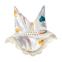 Bonnet anti-mouches Hobby Horsing Print HKM Blanc avec petits cœurs Bonnet anti-mouches Hobby Horsing Print HKM Blanc avec petits cœurs