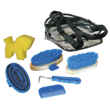 Set van 7 borstels in rugzak Kerbl Blauw Set van 7 borstels in rugzak Kerbl Blauw