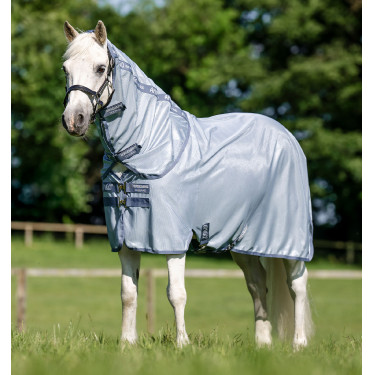 Amigo® Bug Rug Plus anti-vliegen deken voor pony Gemêleerd blauw / blauw / zilver