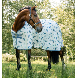 Vliegendeken Horseware Amigo Bug Rug XL Plus Libellenmotief / zilver / blauw / salie Motieven Vliegendeken Horseware Amigo Bug Rug XL Plus Libellenmotief / zilver / blauw / salie Motieven