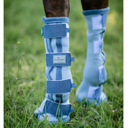 Guêtres anti-mouches Horseware par 2 Bleu chiné / bleu / argent