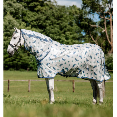 Couverture anti-mouches Horseware Amigo Integrated Motif libellule / argent / bleu / sauge Motifs Couverture anti-mouches Horseware Amigo Integrated Motif libellule / argent / bleu / sauge Motifs