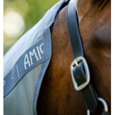 Couverture anti-mouches Horseware Amigo Integrated Bleu chiné / bleu / argent