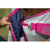Couverture anti-mouches Bucas Buzz-Off Rain avec couvre-cou Argent / bleu