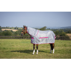 Couverture anti-mouches Bucas Buzz-Off Rain avec couvre-cou Bleu blossom Couverture anti-mouches Bucas Buzz-Off Rain avec couvre-cou Bleu blossom
