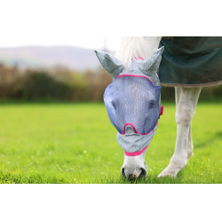 Bucas Buzz-Off Deluxe vliegenmasker met oren Blauw Blossom Bucas Buzz-Off Deluxe vliegenmasker met oren Blauw Blossom