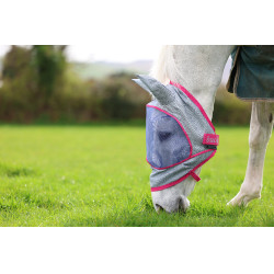 Bucas Buzz-Off Deluxe vliegenmasker met oren Blauw Blossom Bucas Buzz-Off Deluxe vliegenmasker met oren Blauw Blossom
