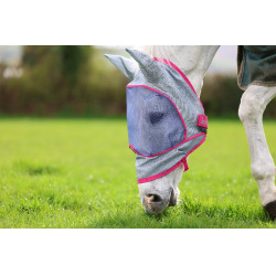 Bucas Buzz-Off Deluxe vliegenmasker met oren Blauw Blossom Bucas Buzz-Off Deluxe vliegenmasker met oren Blauw Blossom