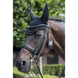 Rond nummerhouder LeMieux voor hoofdstel Zwart strass