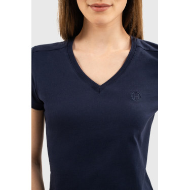 Tee-shirt Harcour Aquila manches courtes femme France Marine Bleu marine