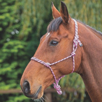 Shires touwhalster Roze / zwart