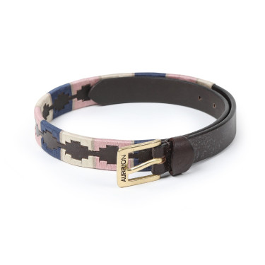 Ceinture Shires Drover Skinny Polo Marine / rose / naturel Bleu Ceinture Shires Drover Skinny Polo Marine / rose / naturel Bleu
