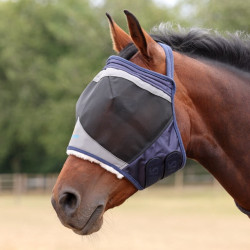 Shires FlyGuard Pro fijnmazig anti-vliegenmasker zonder oren Marine Marineblauw Shires FlyGuard Pro fijnmazig anti-vliegenmasker zonder oren Marine Marineblauw