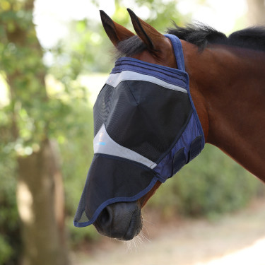 Masque anti-mouches Shires FlyGuard Pro Fine Mesh sans oreilles avec nez Marine Bleu marine Masque anti-mouches Shires FlyGuard Pro Fine Mesh sans oreilles avec nez Marine Bleu marine