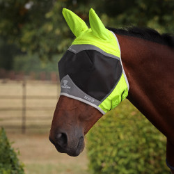Masque anti-mouches Hi-Viz Shires FlyGuard Pro Fine Mesh avec oreilles Masque anti-mouches Hi-Viz Shires FlyGuard Pro Fine Mesh avec oreilles