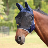 Shires FlyGuard Pro Deluxe vliegenmasker met oren Marine Marineblauw