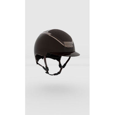 Kask Dogma Pure Shine helm met lichtbruine kinriem Espressobruin
