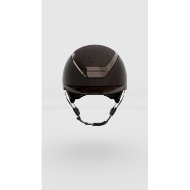 Kask Dogma Pure Shine helm met lichtbruine kinriem Espressobruin