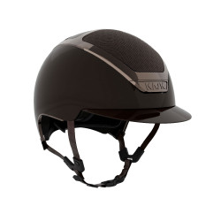 Kask Dogma Pure Shine helm met lichtbruine kinriem Espressobruin