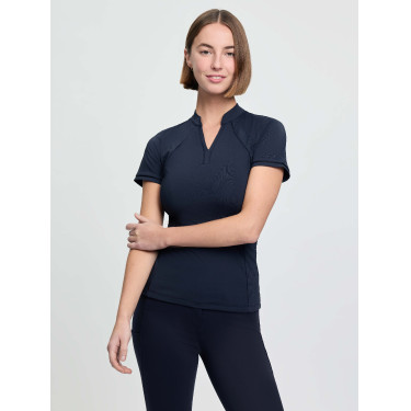 LeMieux basislaag van meshstof Lisa dames met korte mouwen Marine Marineblauw