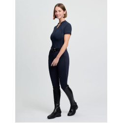LeMieux basislaag van meshstof Lisa dames met korte mouwen Marine Marineblauw