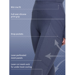 Legging d’équitation LeMieux fond silicone Airflow femme Noir