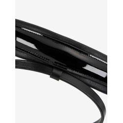 Muserolle LeMieux Kudos roulée en cuir verni Noir / argenté