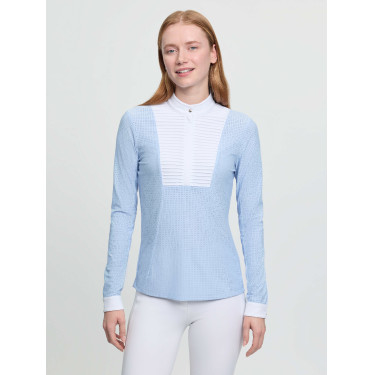 LeMieux wedstrijdpolo met lange mouwen Arielle dames Mist Blauw