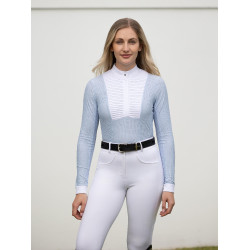LeMieux wedstrijdpolo met lange mouwen Arielle dames Mist Blauw