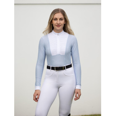 LeMieux wedstrijdpolo met lange mouwen Arielle dames Mist Blauw