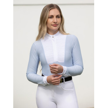 LeMieux wedstrijdpolo met lange mouwen Arielle dames Mist Blauw