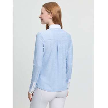 LeMieux wedstrijdpolo met lange mouwen Arielle dames Mist Blauw