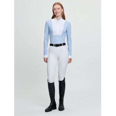 LeMieux wedstrijdpolo met lange mouwen Arielle dames Mist Blauw