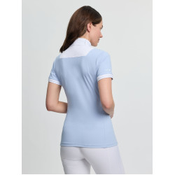 Polo de concours LeMieux plissé manches courtes Sophia femme Mist Bleu Polo de concours LeMieux plissé manches courtes Sophia femme Mist Bleu