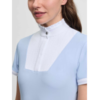 LeMieux wedstrijdpolo geplisseerd met korte mouwen Sophia dames Mist Blauw