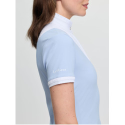 LeMieux wedstrijdpolo geplisseerd met korte mouwen Sophia dames Mist Blauw