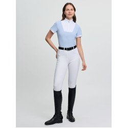 LeMieux wedstrijdpolo geplisseerd met korte mouwen Sophia dames Mist Blauw