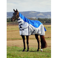 Couverture anti-mouches et imperméable ComFiTec Duo Shield cou détachable Bleu / argent / marine